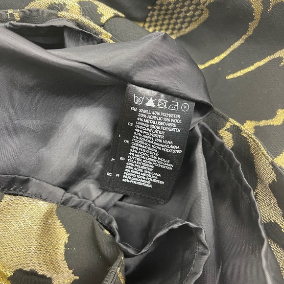 🐯2/$15🐯 H&M Gold Black Brocade CocktailDress - Picture 11 of 15